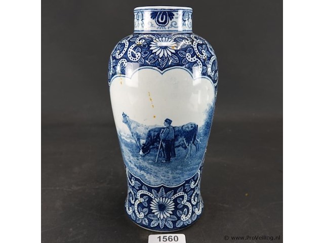 Delfstblauw vaas - afbeelding 1 van  5