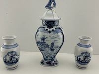 Delfts blauw kleur vazenset - afbeelding 2 van  9