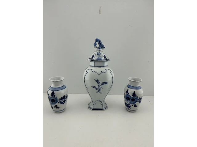 Delfts blauw kleur vazenset - afbeelding 3 van  9