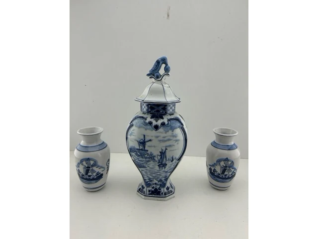 Delfts blauw kleur vazenset - afbeelding 5 van  9