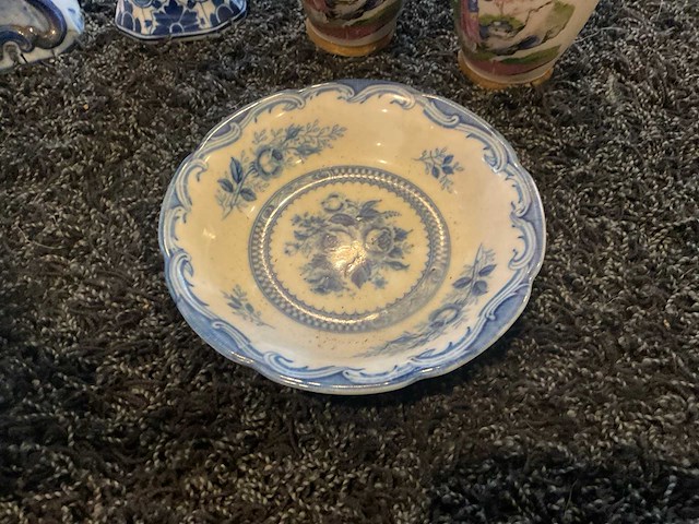 Delfts blauw theepot, bord, vaars - afbeelding 6 van  6