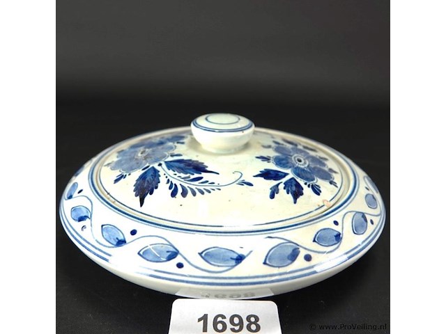 Delftsblauwe dekselschaal - afbeelding 1 van  5