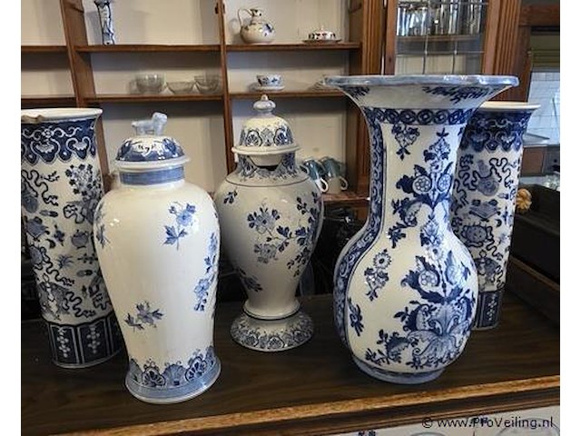 Delftsblauwe vazen - 5 stuks - afbeelding 1 van  3