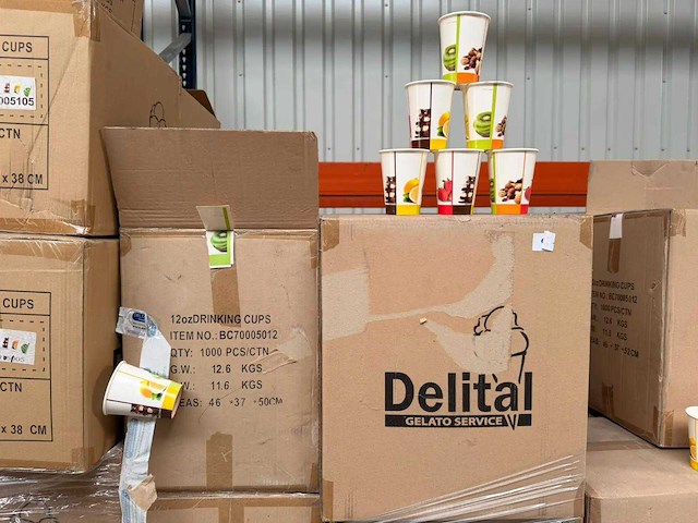 Delital - 12 oz - doos drinkbekers (1000 stuks) (14x) - afbeelding 2 van  3