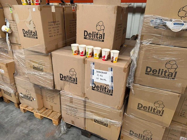 Delital - 12 oz - doos drinkbekers (1000 stuks) (15x) - afbeelding 1 van  2