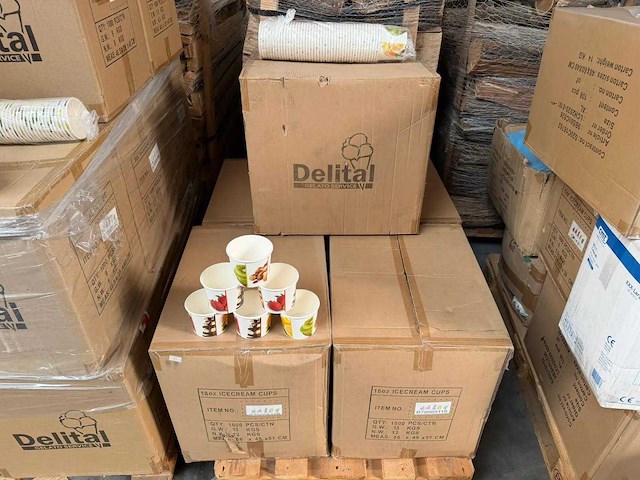 Delital - 12 oz - doos ijsbekers (1000 stuks) (5x) - afbeelding 1 van  2