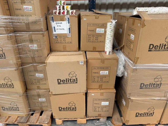 Delital - 8 oz - doos ijsbekers (1000 stuks) (11x) - afbeelding 2 van  3