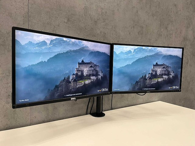 Dell - 24" monitor set op dubbele monitorarm - afbeelding 1 van  8