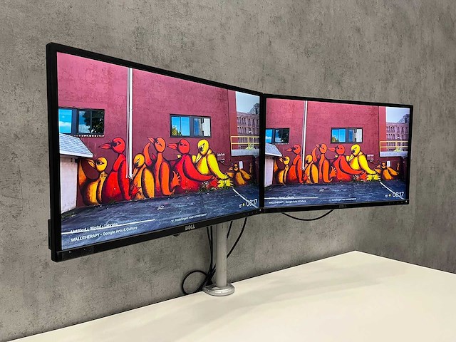 Dell - 24" monitor set op dubbele monitorarm - afbeelding 1 van  13