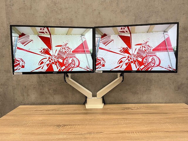 Dell - 24" monitoren met dubbele monitorarm - dp, hdmi, vga - afbeelding 9 van  16