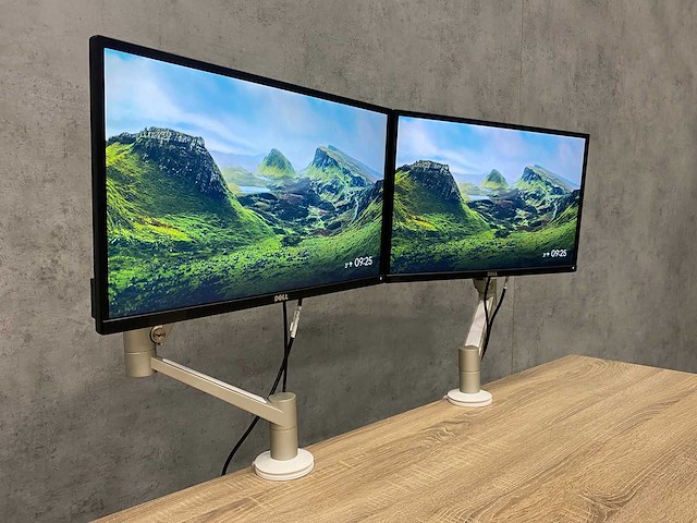 Dell - 2x 24" monitor met monitorarm - hdmi, dp, vga - afbeelding 3 van  23