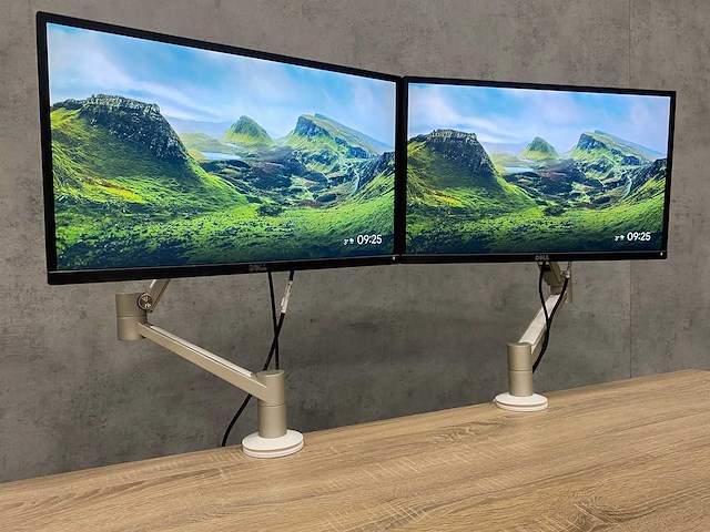 Dell - 2x 24" monitor met monitorarm - hdmi, dp, vga - afbeelding 12 van  23