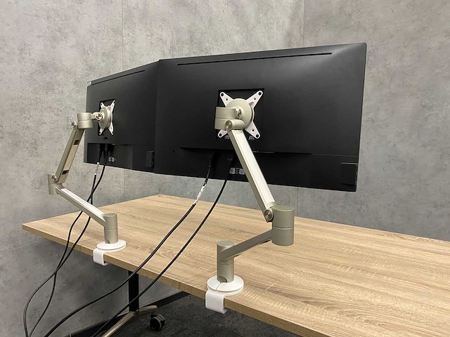 Dell - 2x 24" monitor met monitorarm - hdmi, dp, vga - afbeelding 4 van  16