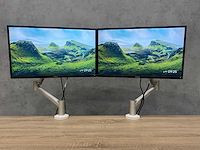 Dell - 2x 24" monitor met monitorarm - hdmi, dp, vga - afbeelding 1 van  16