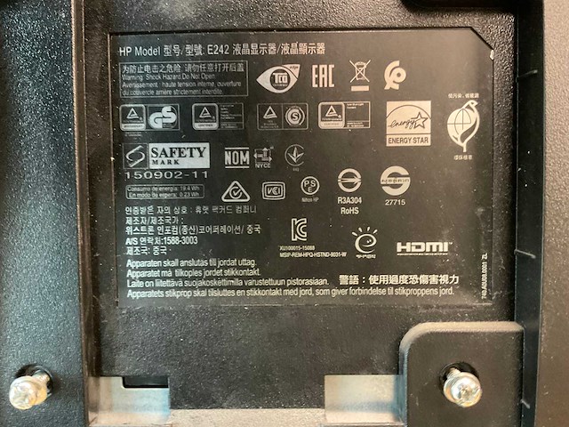 Dell - hp e24 fhd en e242 - monitor (2x) - afbeelding 3 van  3