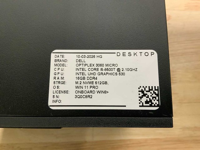 Dell - optiplex 3060 micro - desktop (6x) - afbeelding 9 van  10