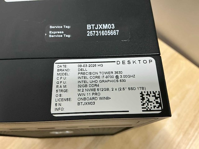 Dell - precision tower 3630(i7) - desktops - afbeelding 4 van  5