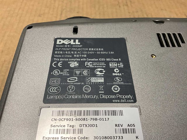Dell 2400mp dlp projector - afbeelding 5 van  5