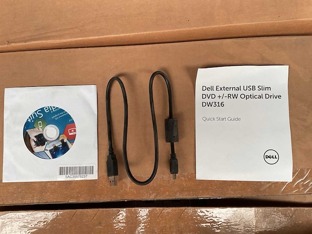 Dell external usb slim dvd +/- rw optical drive dw316 computeronderdeel (447x) - afbeelding 3 van  6