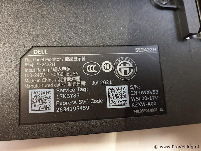 Dell flat panel monitor se2422h incl. monitorstandaard - afbeelding 5 van  6