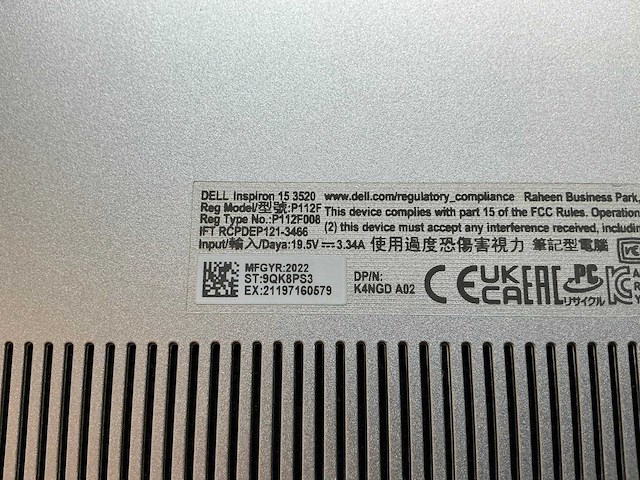 Dell inspiron 15 3520 laptop - afbeelding 8 van  8