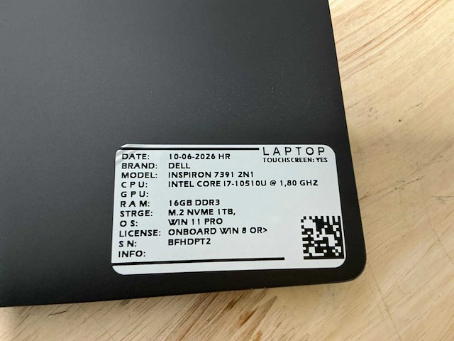 Dell inspiron 7391 2 in 1 (i7) laptop - afbeelding 2 van  10