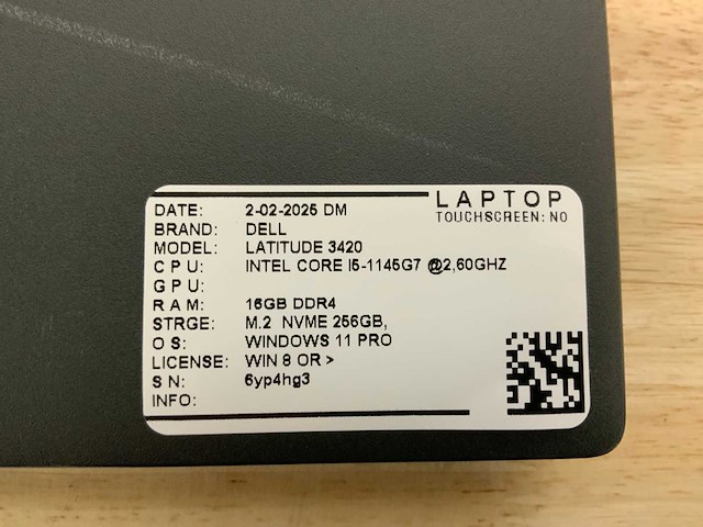 Dell latitude 3420(i5-gen11) laptop (2x) - afbeelding 5 van  6