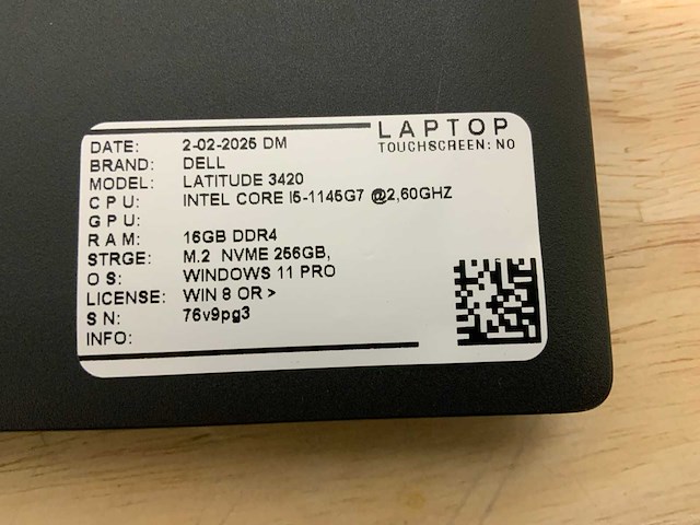 Dell latitude 3420(i5-gen11) laptop (2x) - afbeelding 6 van  6