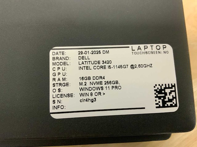 Dell latitude 3420(i5-gen11) laptop (2x) - afbeelding 5 van  6