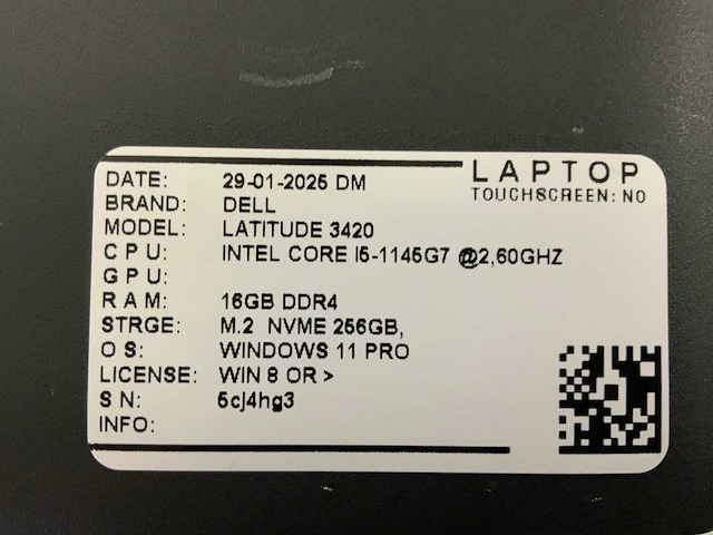 Dell latitude 3420(i5-gen11) laptop (2x) - afbeelding 6 van  6