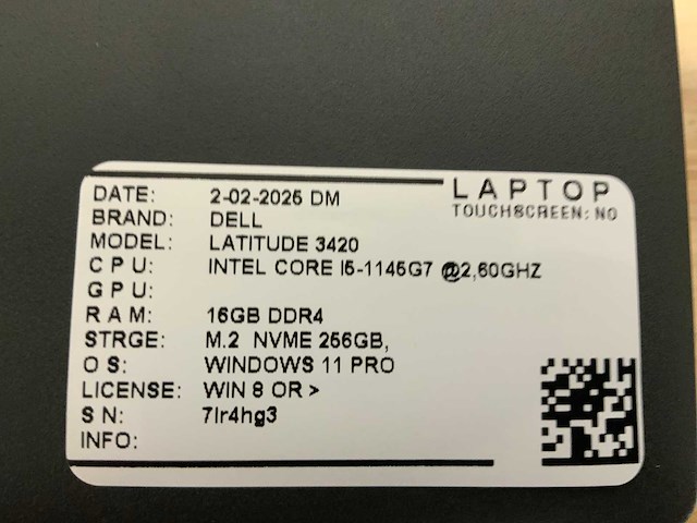 Dell latitude 3420(i5-gen11) laptop (2x) - afbeelding 6 van  6