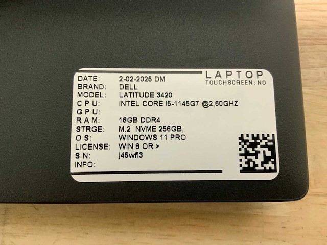 Dell latitude 3420(i5-gen11) laptop (2x) - afbeelding 5 van  6