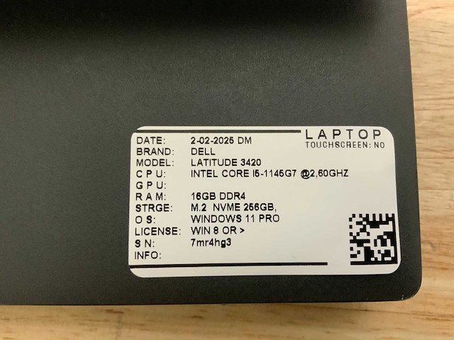 Dell latitude 3420(i5-gen11) laptop (2x) - afbeelding 5 van  6