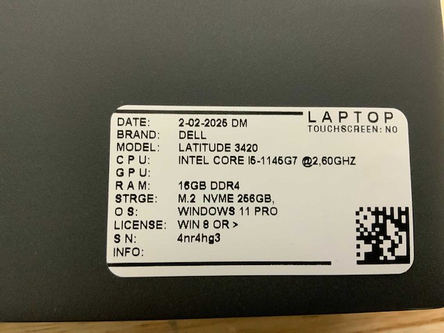 Dell latitude 3420(i5-gen11) laptop (2x) - afbeelding 5 van  6