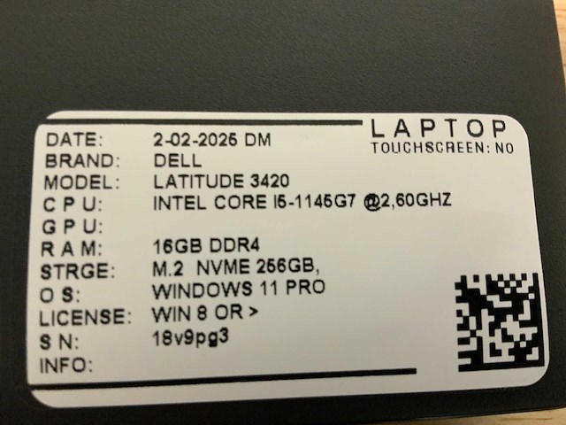 Dell latitude 3420(i5-gen11) laptop (2x) - afbeelding 6 van  6