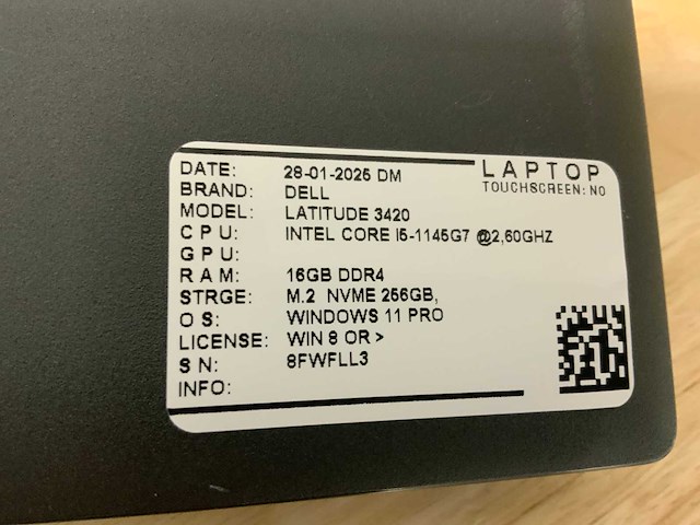 Dell latitude 3420(i5-gen11) laptop - afbeelding 7 van  7