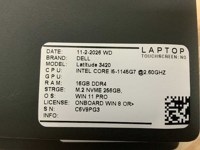 Dell latitude 3420(i5-gen11) laptop - afbeelding 7 van  7