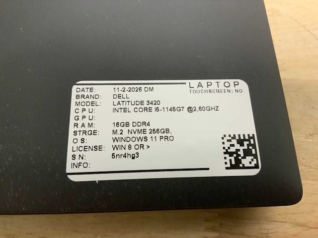 Dell latitude 3420(i5-gen11) laptop - afbeelding 7 van  8