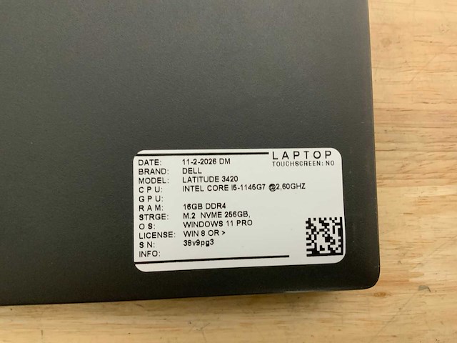 Dell latitude 3420(i5-gen11) laptop - afbeelding 8 van  8