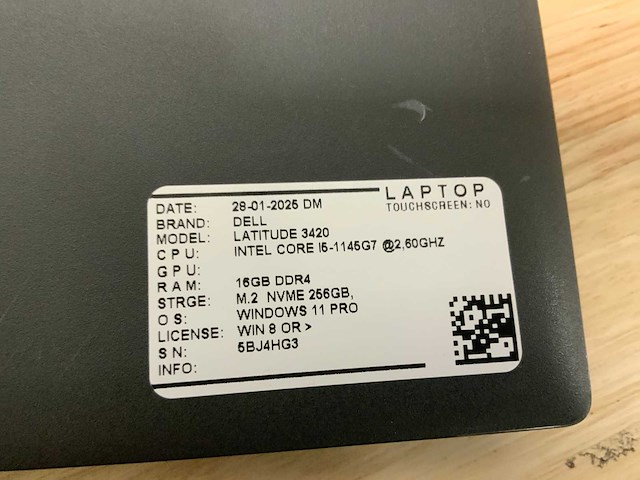 Dell latitude 3420(i5-gen11) laptop - afbeelding 7 van  7