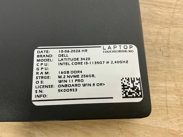 Dell latitude 3420(i5-gen11) laptop - afbeelding 7 van  7