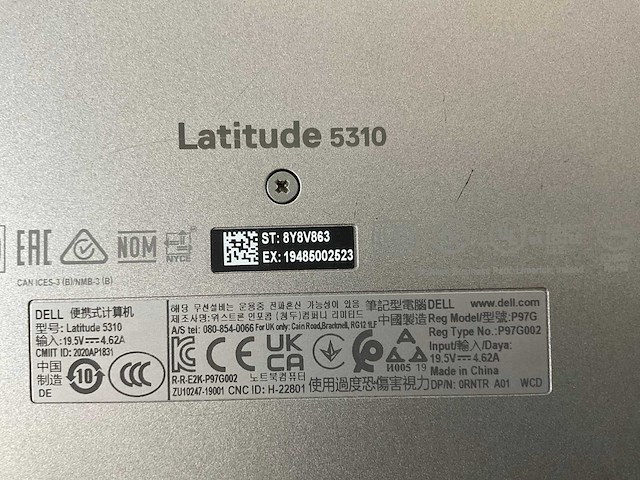 Dell latitude 5310 13.3”, core(tm) i5 10th gen, 16 gb ram, 256 gb nvme laptop - afbeelding 7 van  7