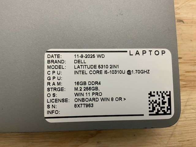 Dell latitude 5310 2-in-1 laptop - afbeelding 8 van  8