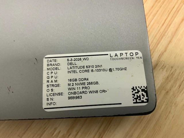 Dell latitude 5310 2in1 laptop (2x) - afbeelding 5 van  5