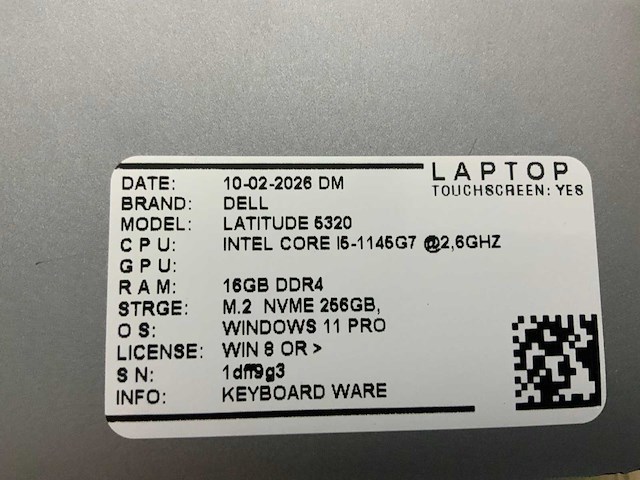 Dell latitude 5320 laptop (2x) - afbeelding 4 van  12