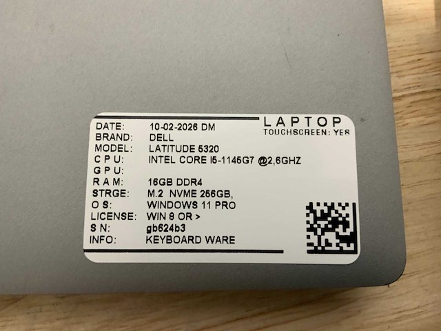 Dell latitude 5320 laptop (2x) - afbeelding 12 van  12