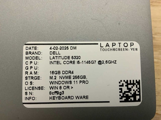 Dell latitude 5320 laptop (4x) - afbeelding 3 van  11