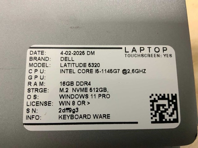 Dell latitude 5320 laptop (4x) - afbeelding 3 van  13