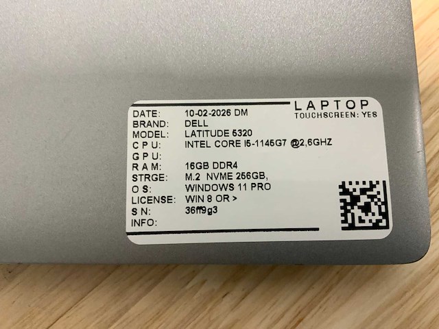 Dell latitude 5320 laptop - afbeelding 6 van  6