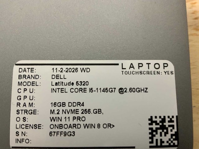 Dell latitude 5320 laptop - afbeelding 8 van  8